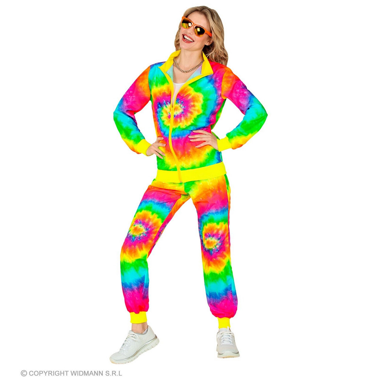 Op deze afbeelding zie je een Kostuums, van het merk Widmann. Tie Dye Never Dies Trainingspak Kostuum