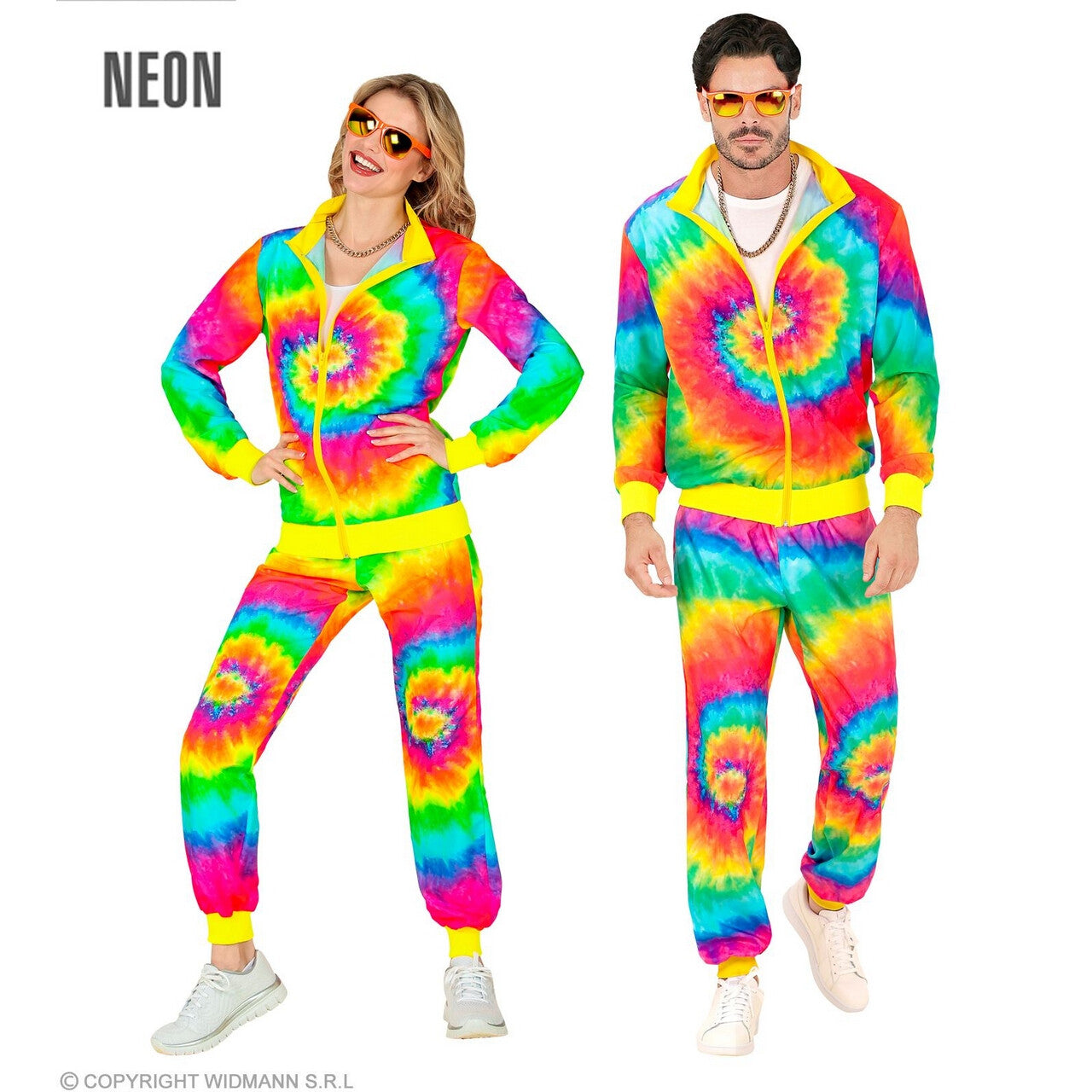 Op deze afbeelding zie je een Kostuums, van het merk Widmann. Tie Dye Never Dies Trainingspak Kostuum