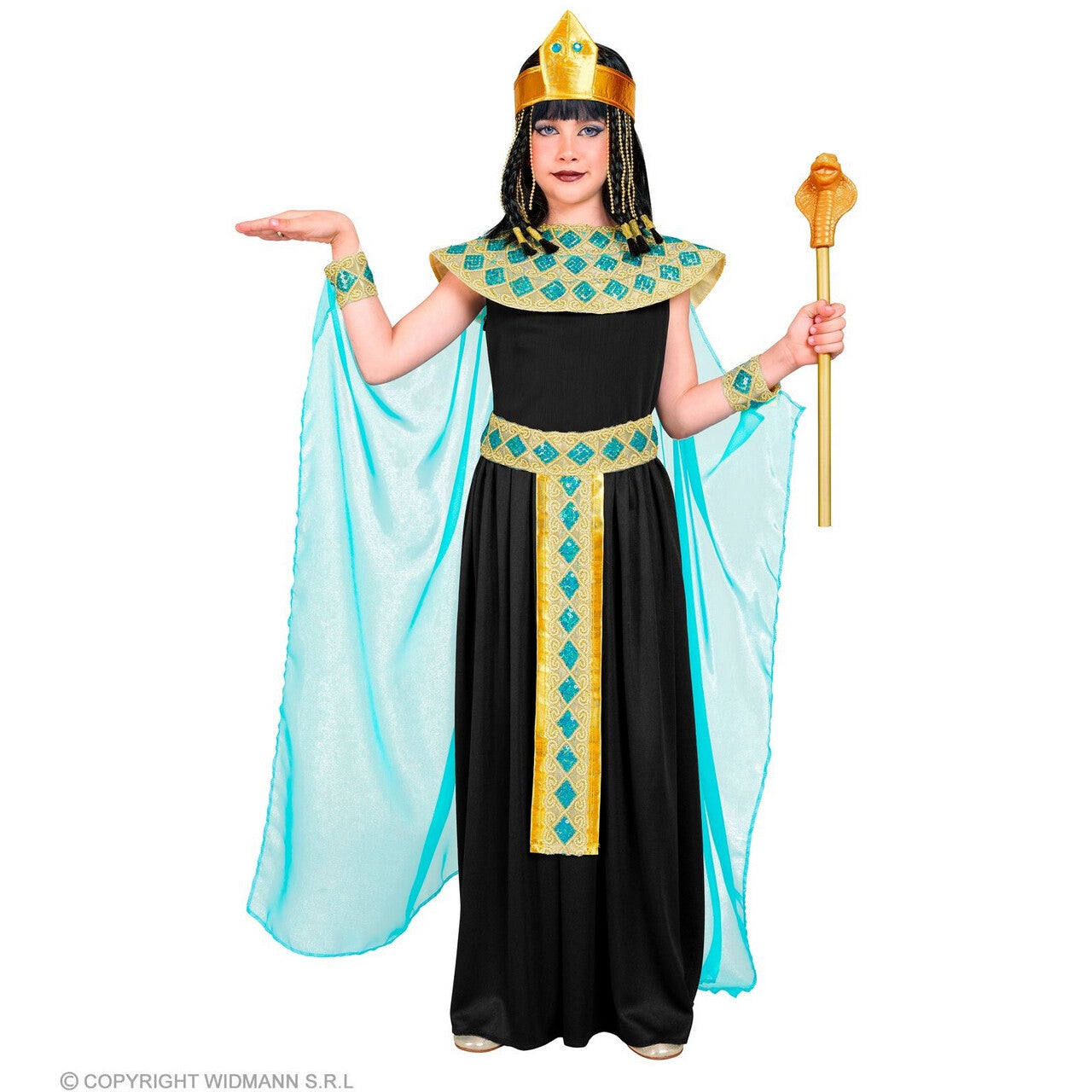 Op deze afbeelding zie je een Kostuums, van het merk Widmann. Egyptische Koninklijke Hoogheid Meisje Kostuum