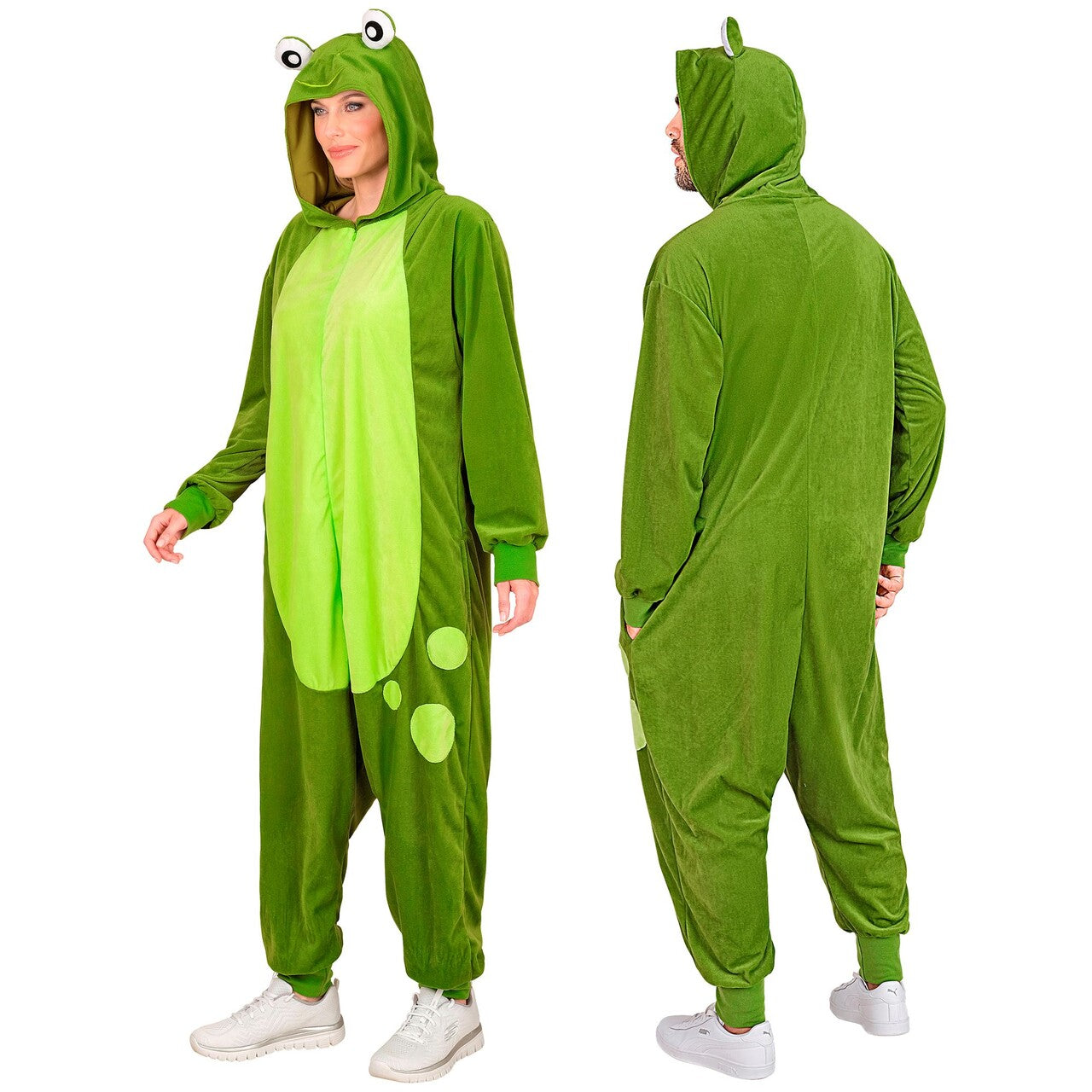 Op deze afbeelding zie je een Kostuums, van het merk Widmann. Froggie De Kikker Onesie Kostuum