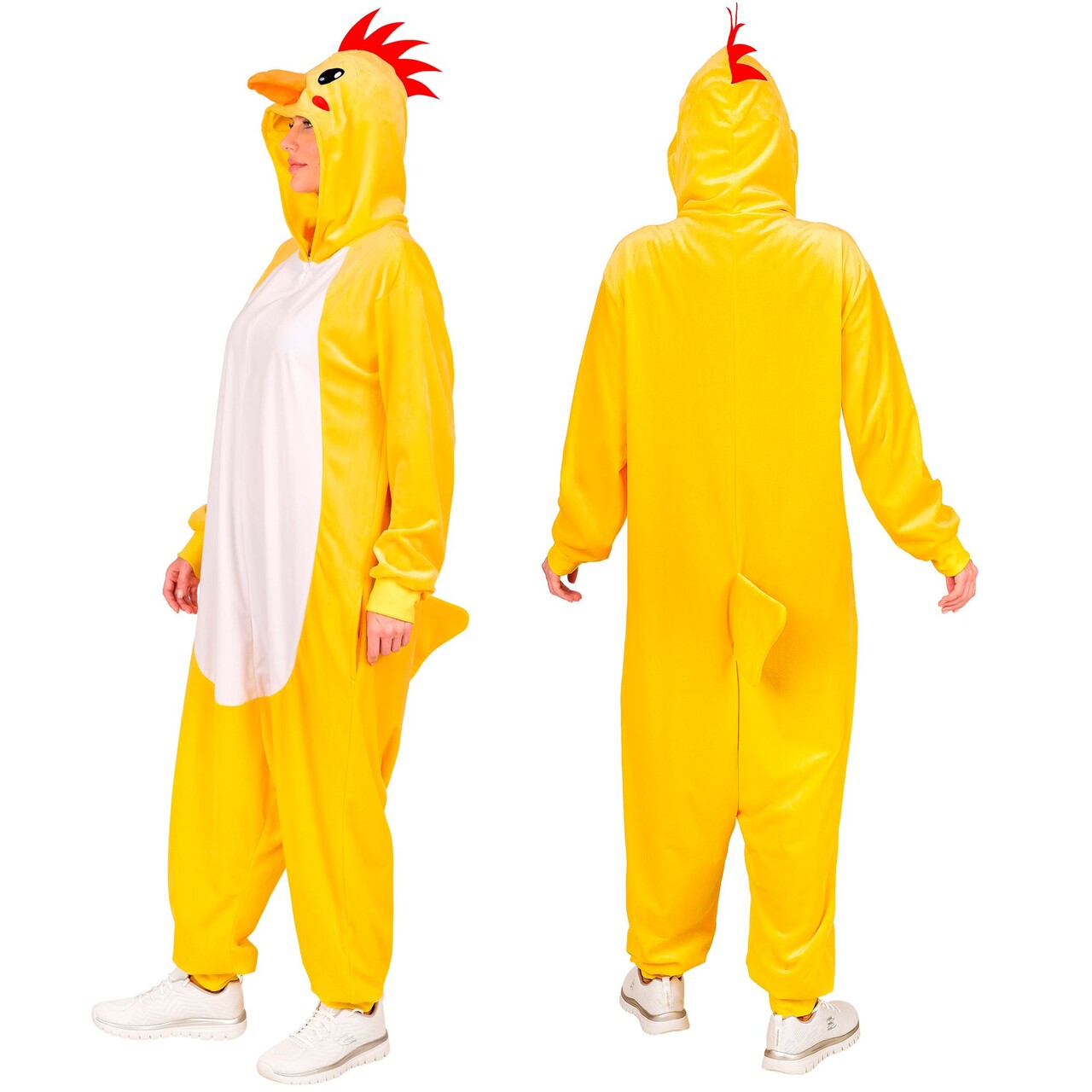 Op deze afbeelding zie je een Kostuums, van het merk Widmann. Geel Kuiken Onesie Kostuum