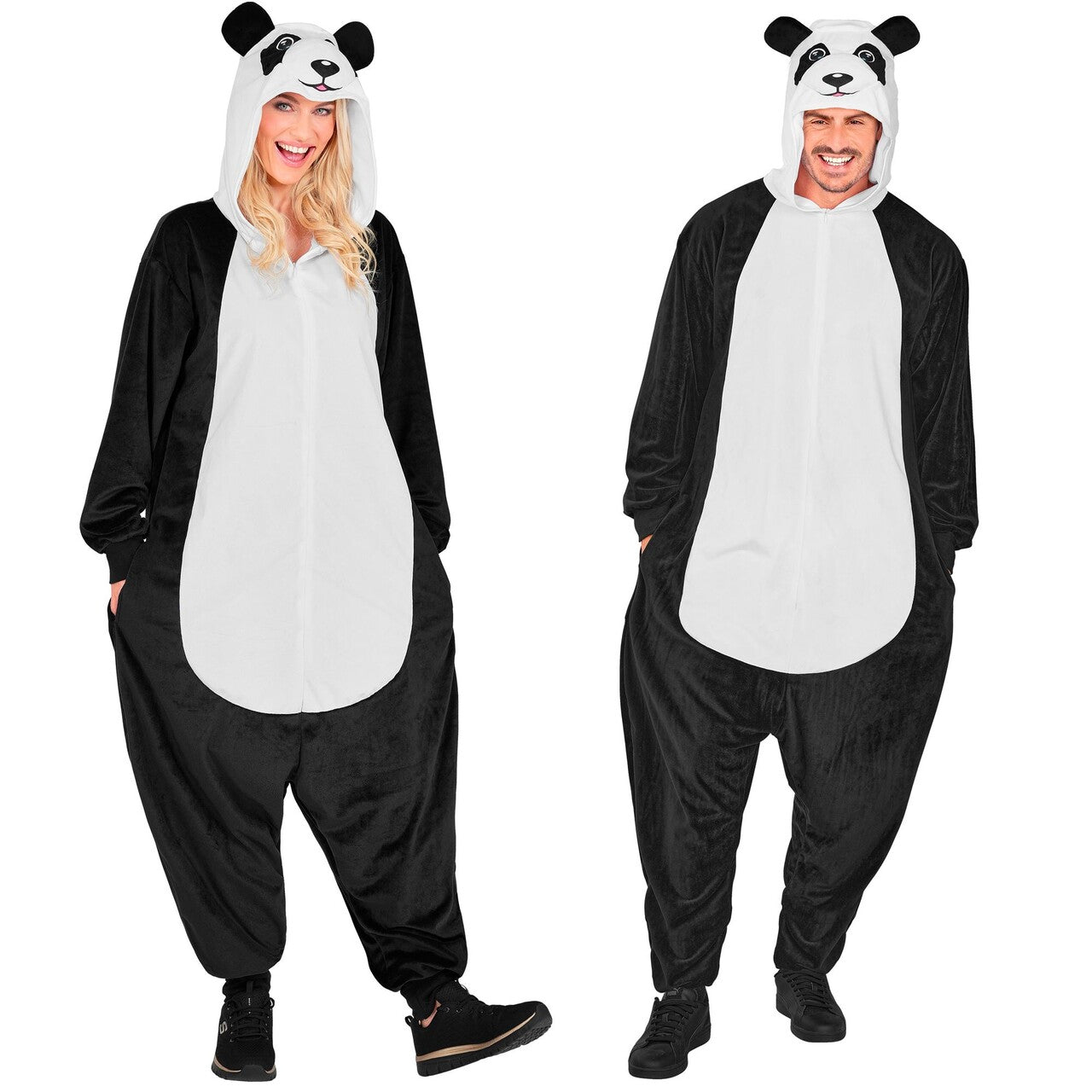 Op deze afbeelding zie je een Kostuums, van het merk Widmann. Knullige Panda Onesie Kostuum