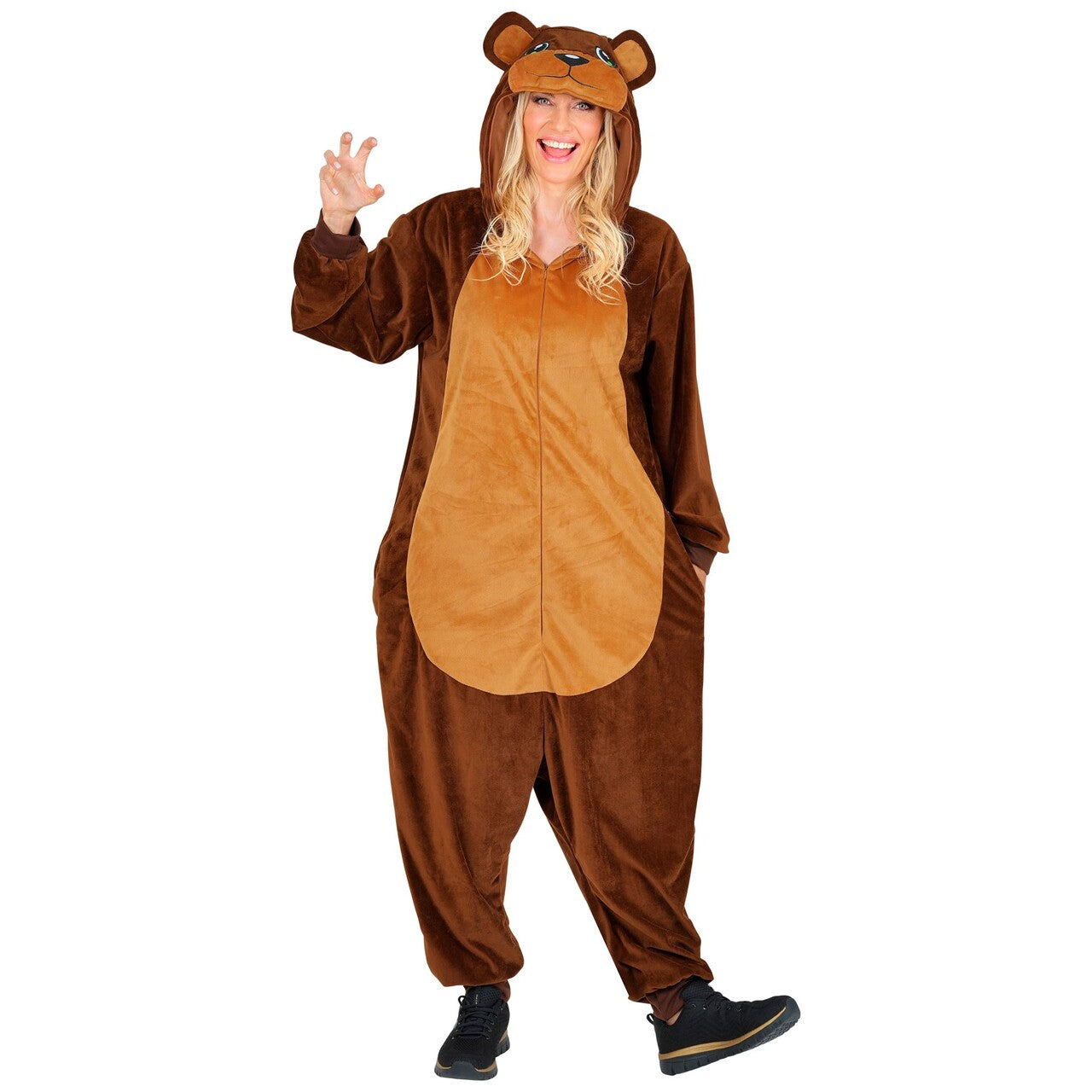 Op deze afbeelding zie je een Kostuums, van het merk Widmann. Beertje Bruin Beer Onesie Kostuum