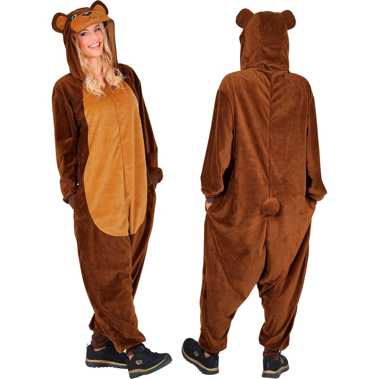 Op deze afbeelding zie je een Kostuums, van het merk Widmann. Beertje Bruin Beer Onesie Kostuum