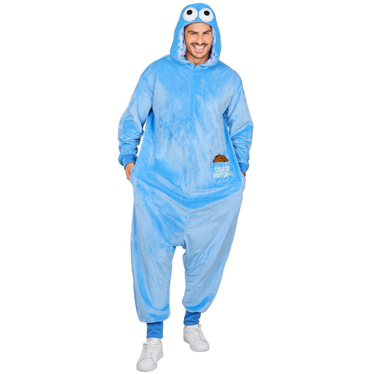 Op deze afbeelding zie je een Kostuums, van het merk Widmann. Dol Op Koekies Monster Blauw Onesie Kostuum