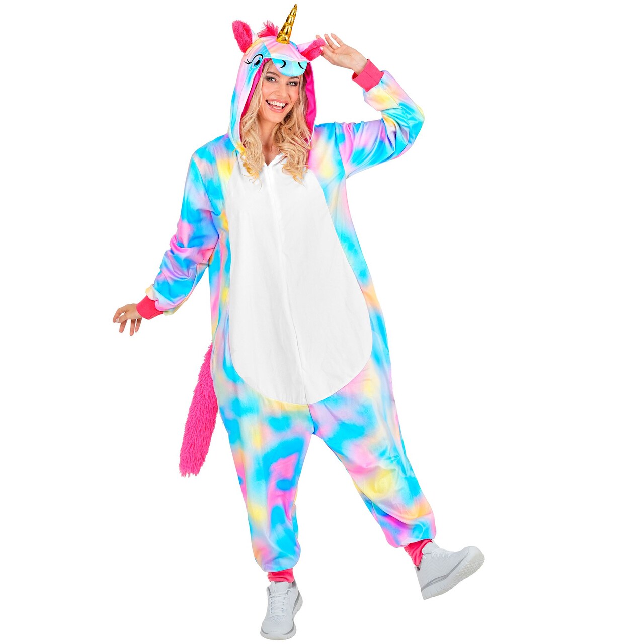 Op deze afbeelding zie je een Kostuums, van het merk Widmann. De Enige Echte Eenhoorn Onesie Kostuum
