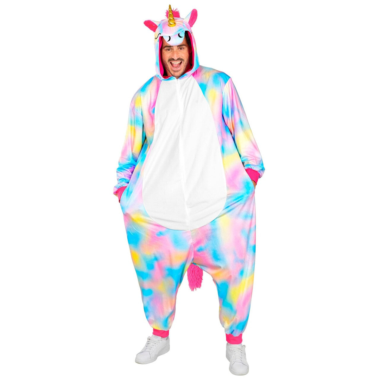 Op deze afbeelding zie je een Kostuums, van het merk Widmann. De Enige Echte Eenhoorn Onesie Kostuum