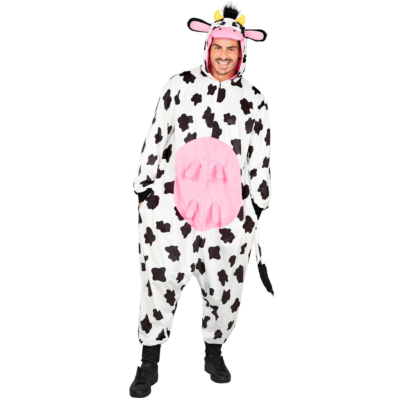 Op deze afbeelding zie je een Kostuums, van het merk Widmann. Koetje Boe Onesie Kostuum