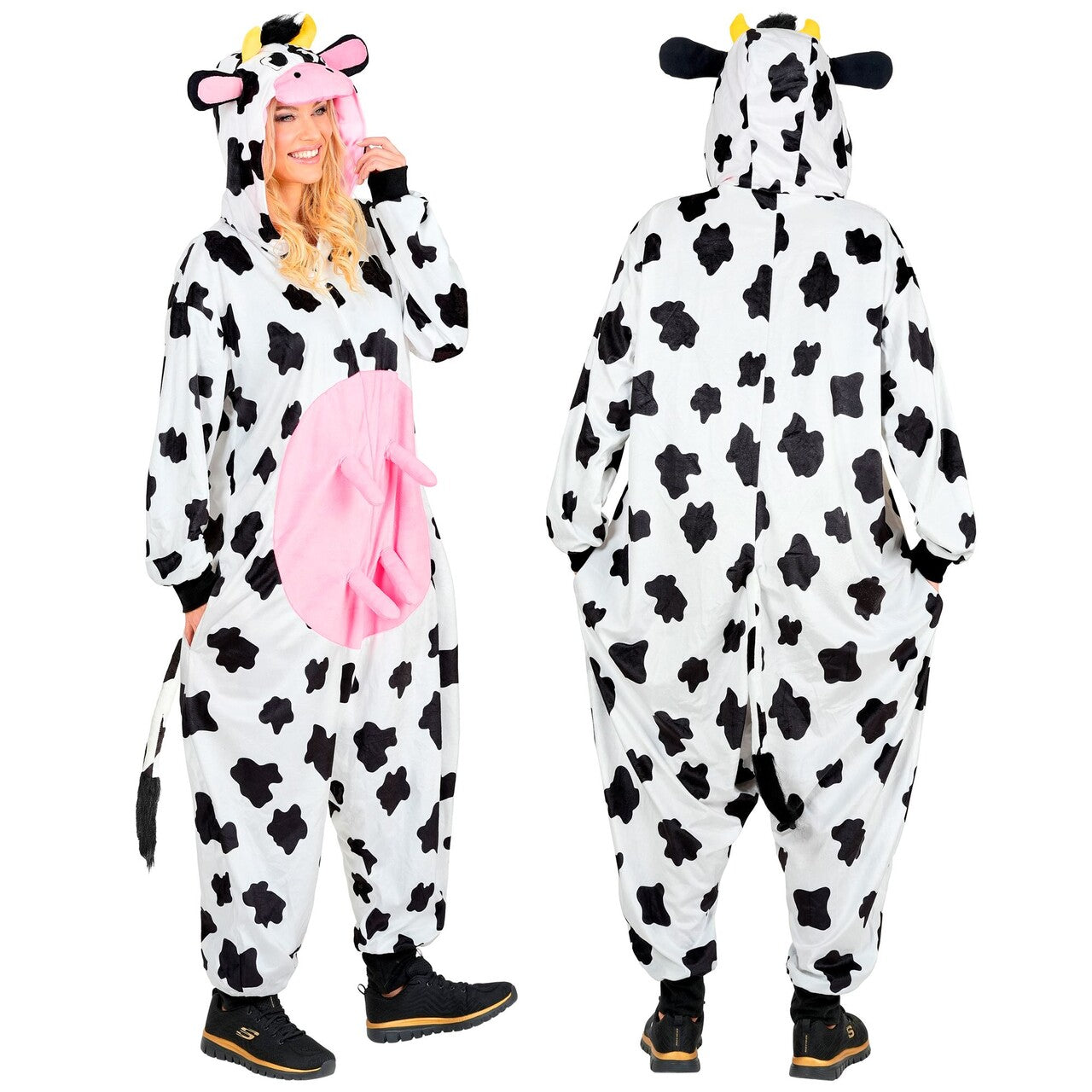 Op deze afbeelding zie je een Kostuums, van het merk Widmann. Koetje Boe Onesie Kostuum