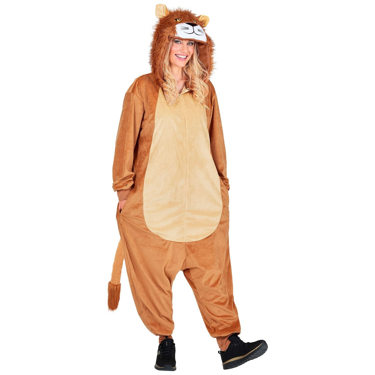 Op deze afbeelding zie je een Kostuums, van het merk Widmann. Leuke Leeuw Onesie Kostuum