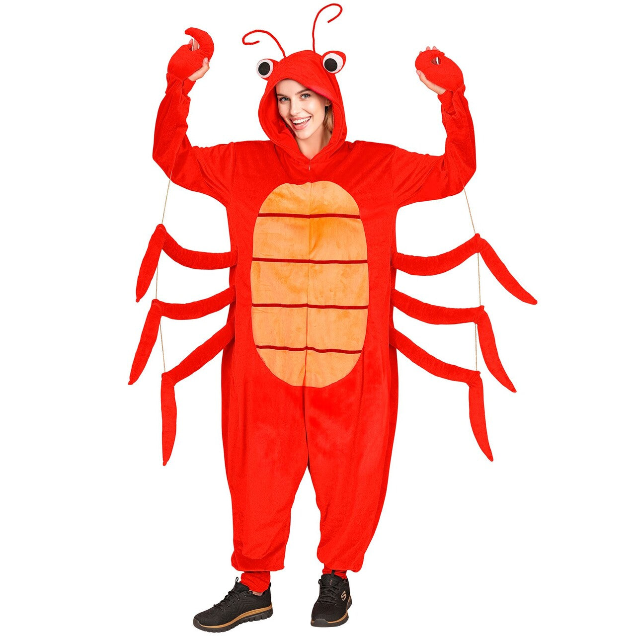 Op deze afbeelding zie je een Kostuums, van het merk Widmann. Grijpgrage Kreeft Onesie Kostuum