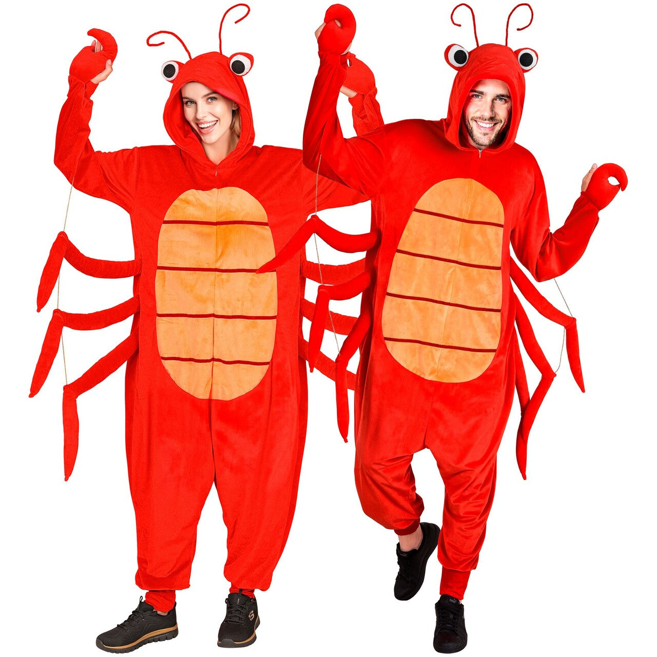 Op deze afbeelding zie je een Kostuums, van het merk Widmann. Grijpgrage Kreeft Onesie Kostuum