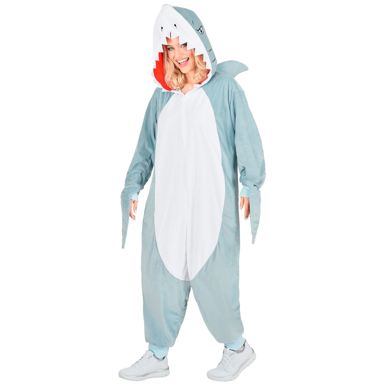 Op deze afbeelding zie je een Kostuums, van het merk Widmann. Hi De Haai Onesie Kostuum