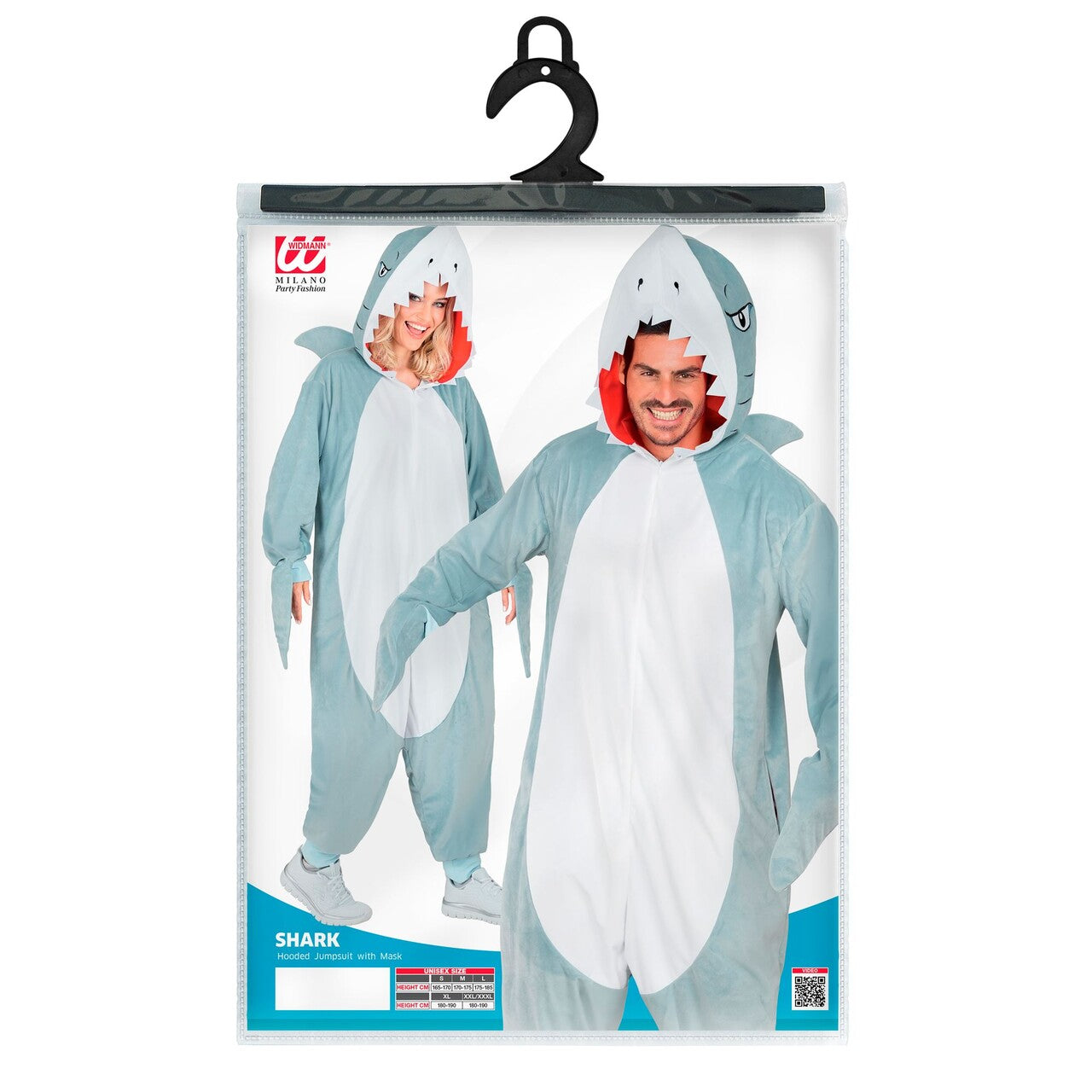 Op deze afbeelding zie je een Kostuums, van het merk Widmann. Hi De Haai Onesie Kostuum