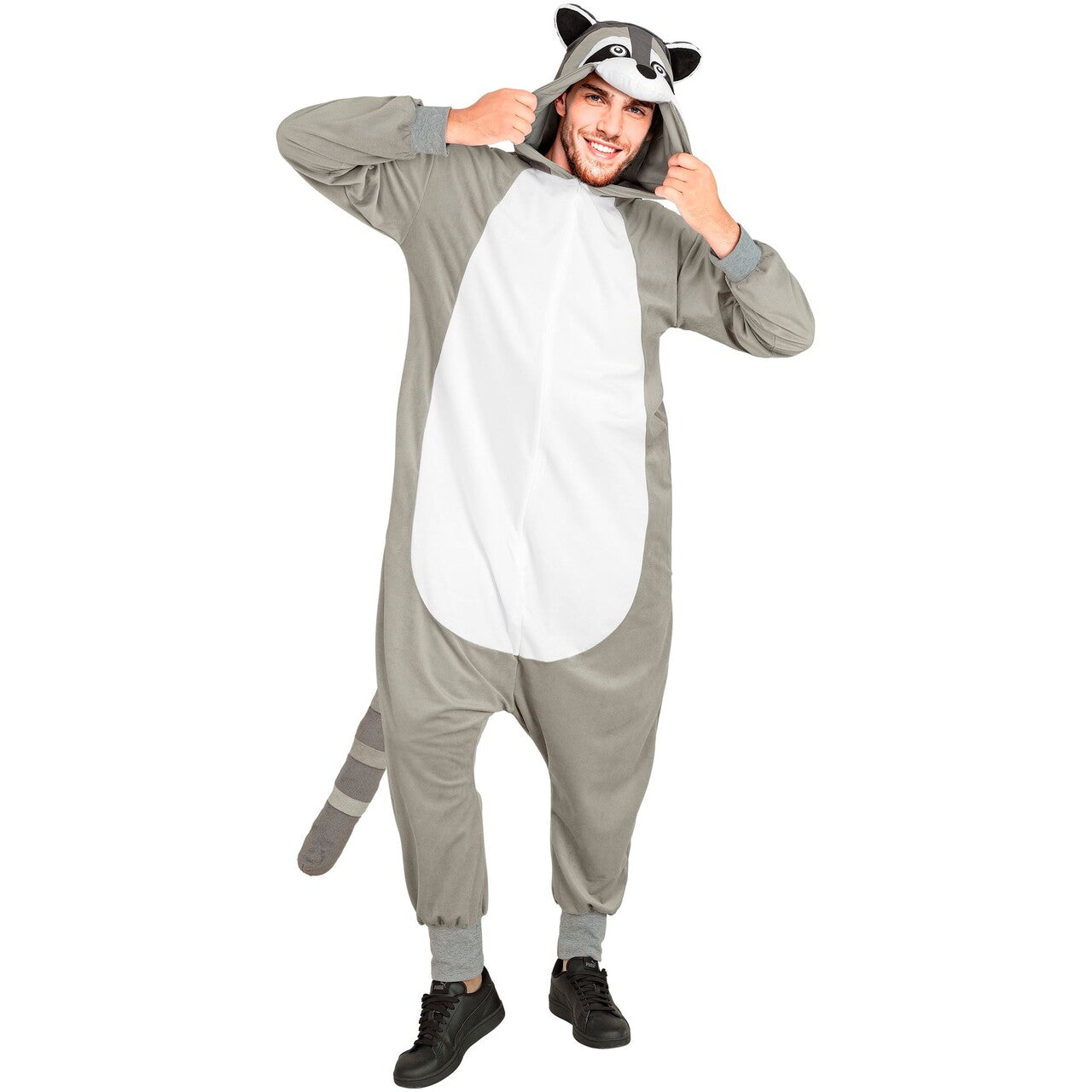 Op deze afbeelding zie je een Kostuums, van het merk Widmann. Schone Wasbeer Onesie Kostuum