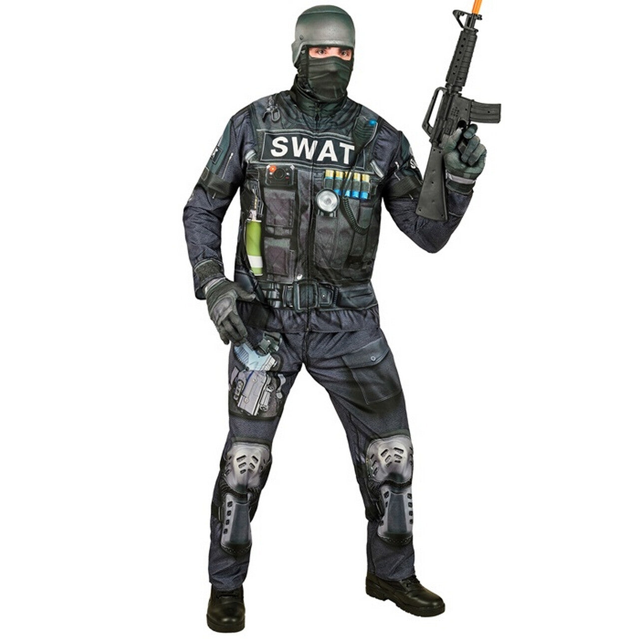Op deze afbeelding zie je een Kostuums, van het merk Widmann. Special Swat Team Man Kostuum