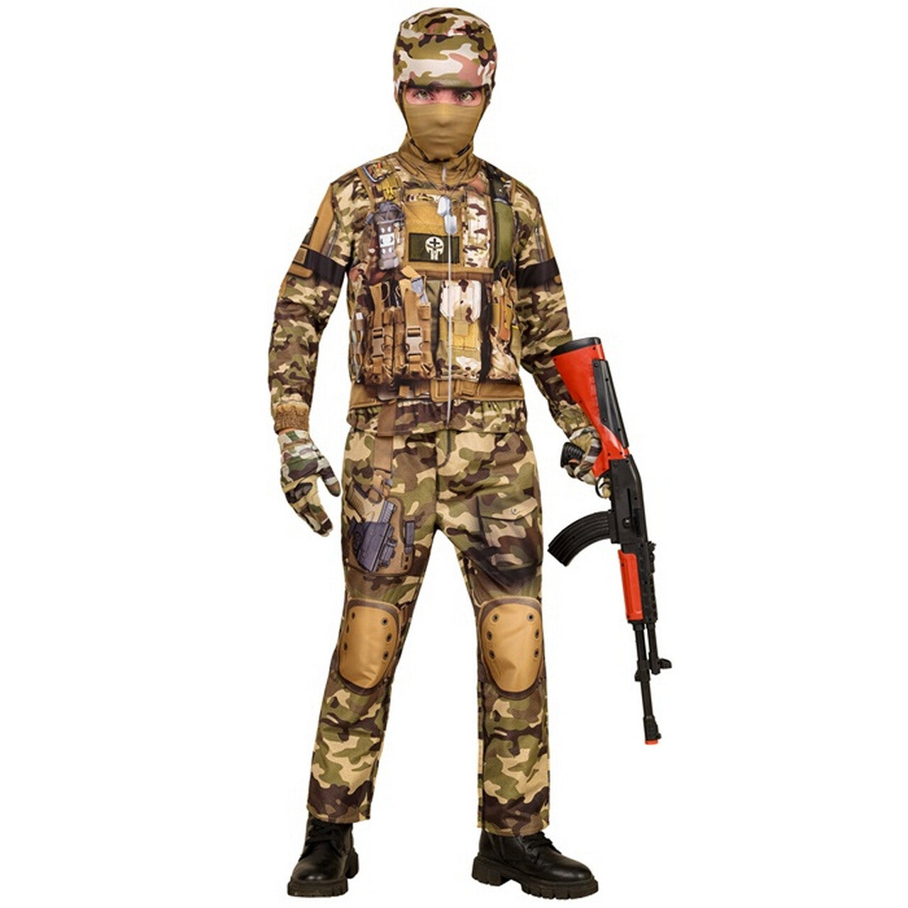 Op deze afbeelding zie je een Kostuums, van het merk Widmann. Special Ops Militair Kind Jongen Kostuum