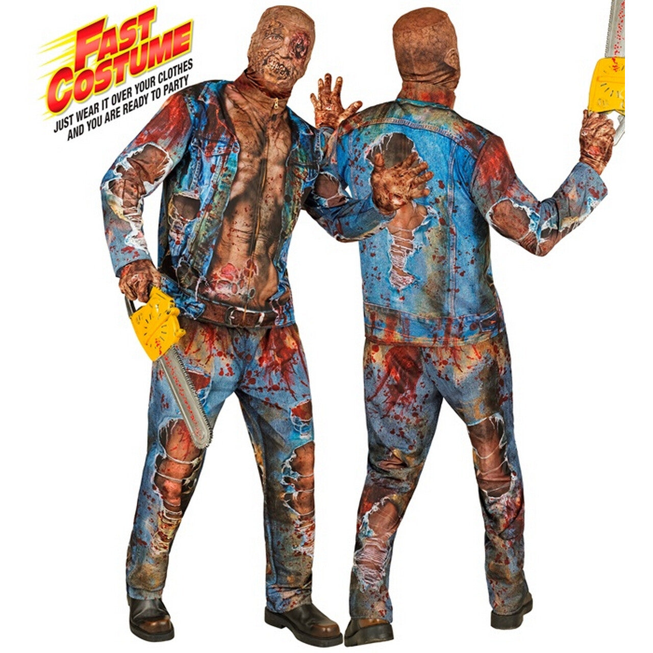 Op deze afbeelding zie je een Kostuums, van het merk Widmann. Coole Dude Zombie Man Kostuum