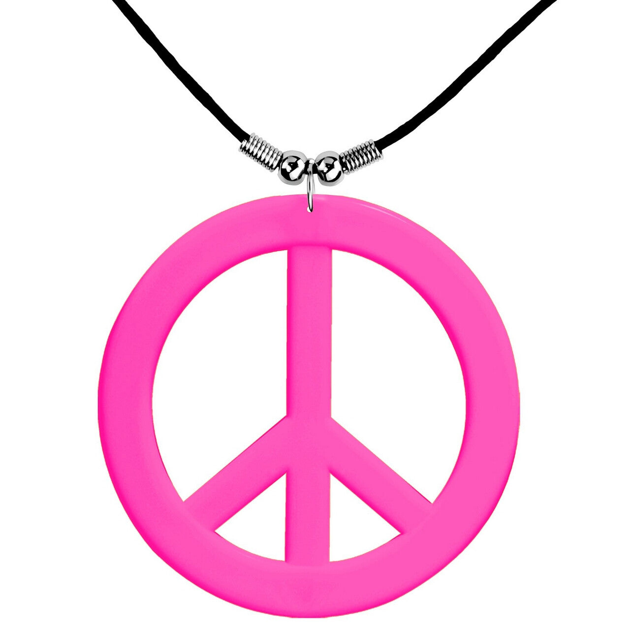 Op deze afbeelding zie je een Accessoires, van het merk Widmann. Ketting Peace Symbool Neon Roze