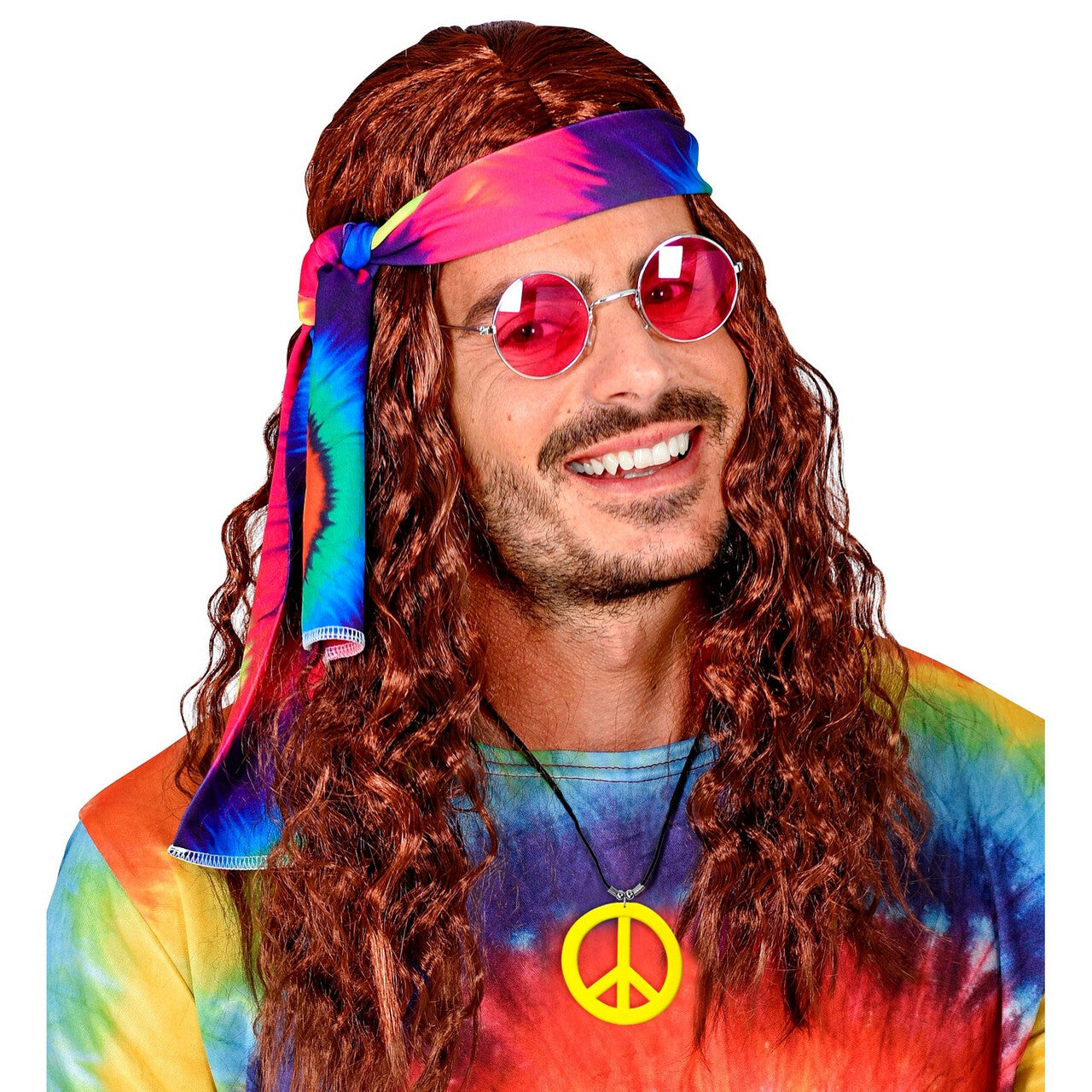 Op deze afbeelding zie je een Accessoires, van het merk Widmann. Ketting Peace Symbool Neon Geel
