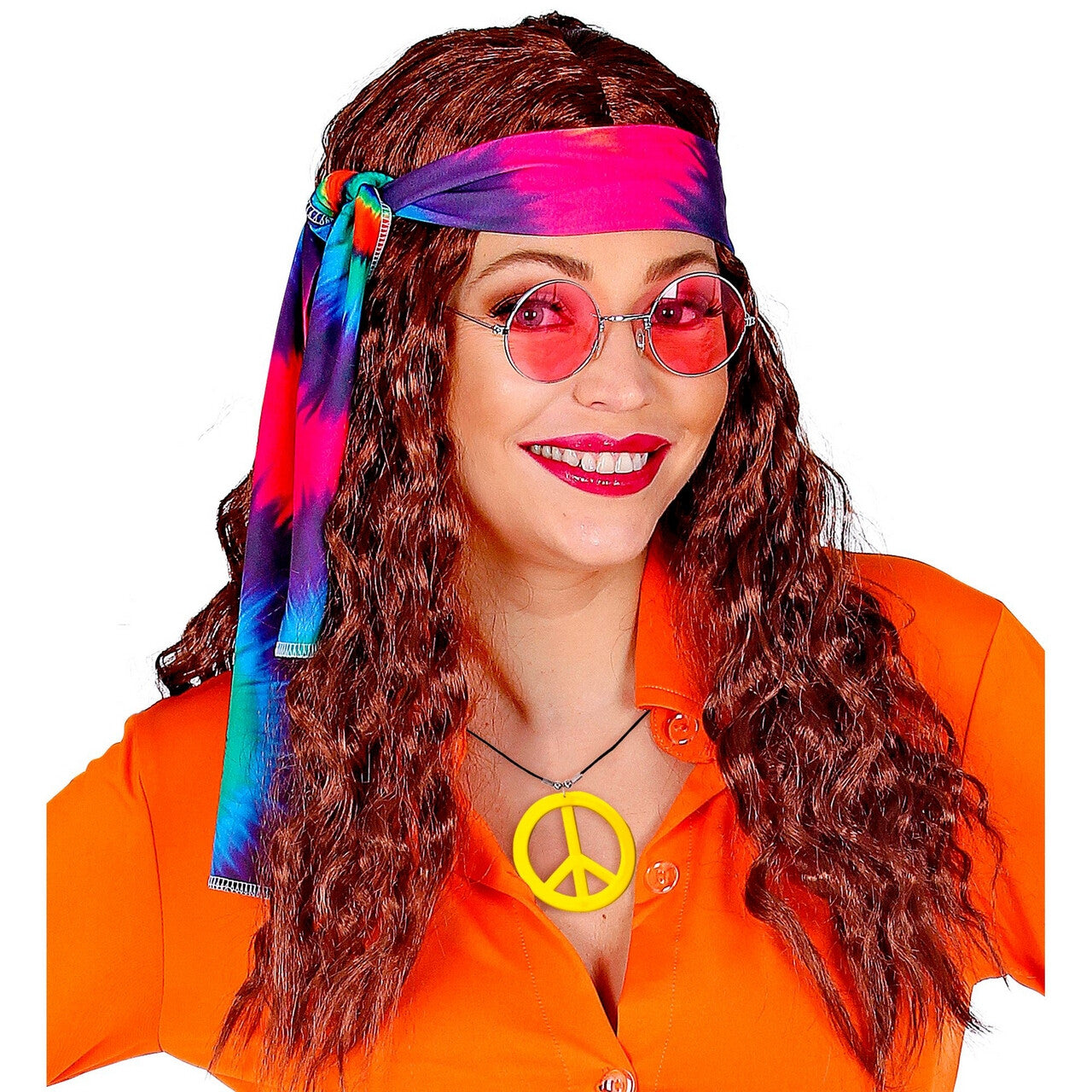 Op deze afbeelding zie je een Accessoires, van het merk Widmann. Ketting Peace Symbool Neon Geel