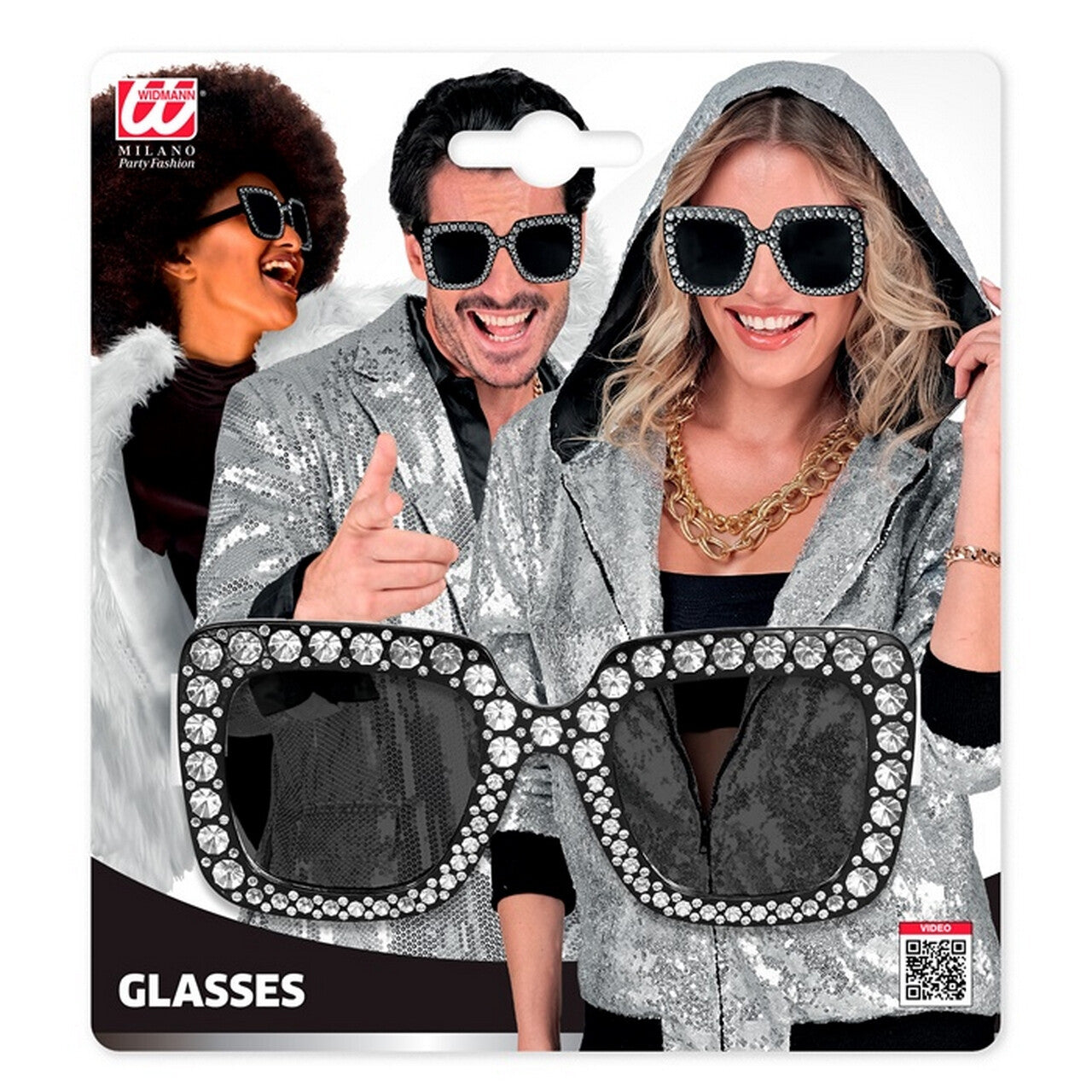 Op deze afbeelding zie je een Accessoires, van het merk Widmann. Bril Disco Shine