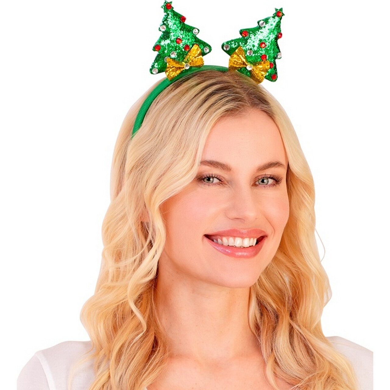 Op deze afbeelding zie je een Accessoires, van het merk Widmann. Hoofdband Versierde Kerstbomen