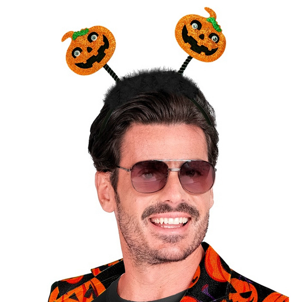 Op deze afbeelding zie je een Accessoires, van het merk Widmann. Hoofdband Bopper Pompoen