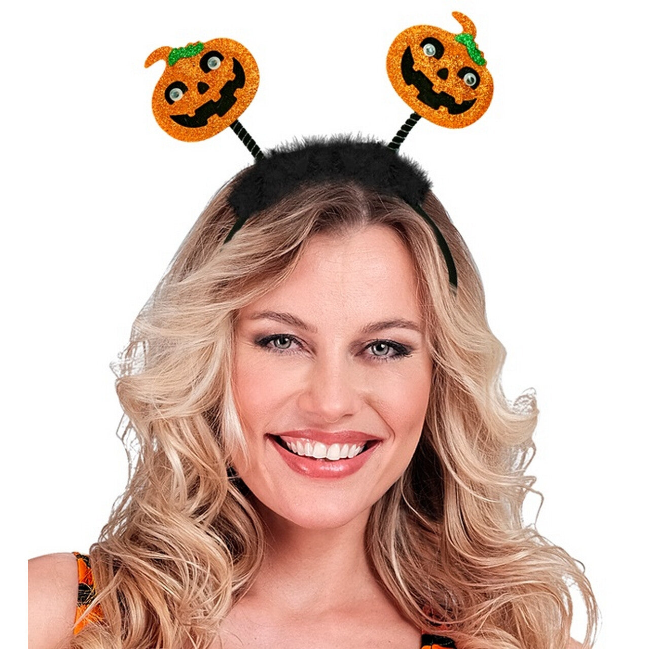 Op deze afbeelding zie je een Accessoires, van het merk Widmann. Hoofdband Bopper Pompoen