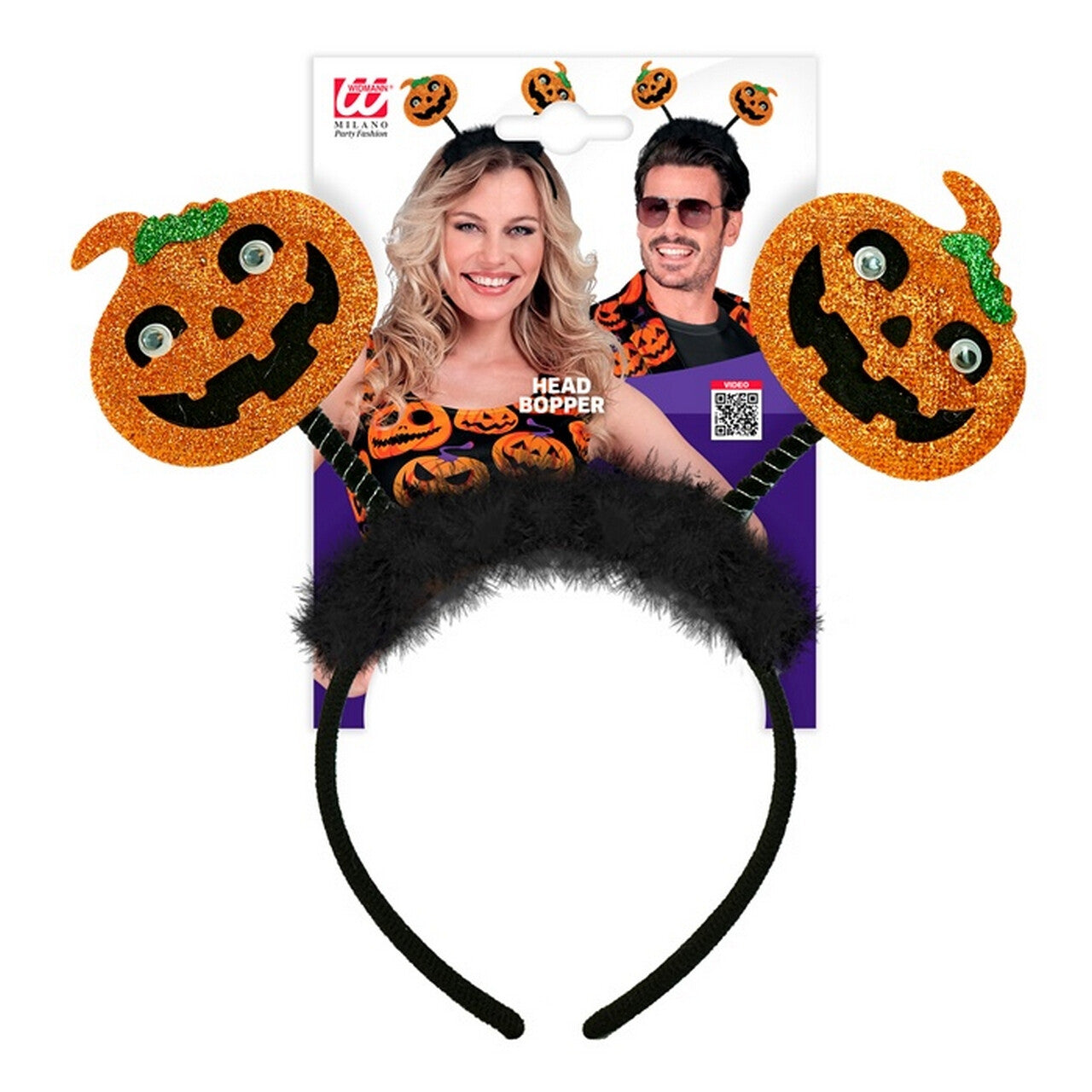 Op deze afbeelding zie je een Accessoires, van het merk Widmann. Hoofdband Bopper Pompoen
