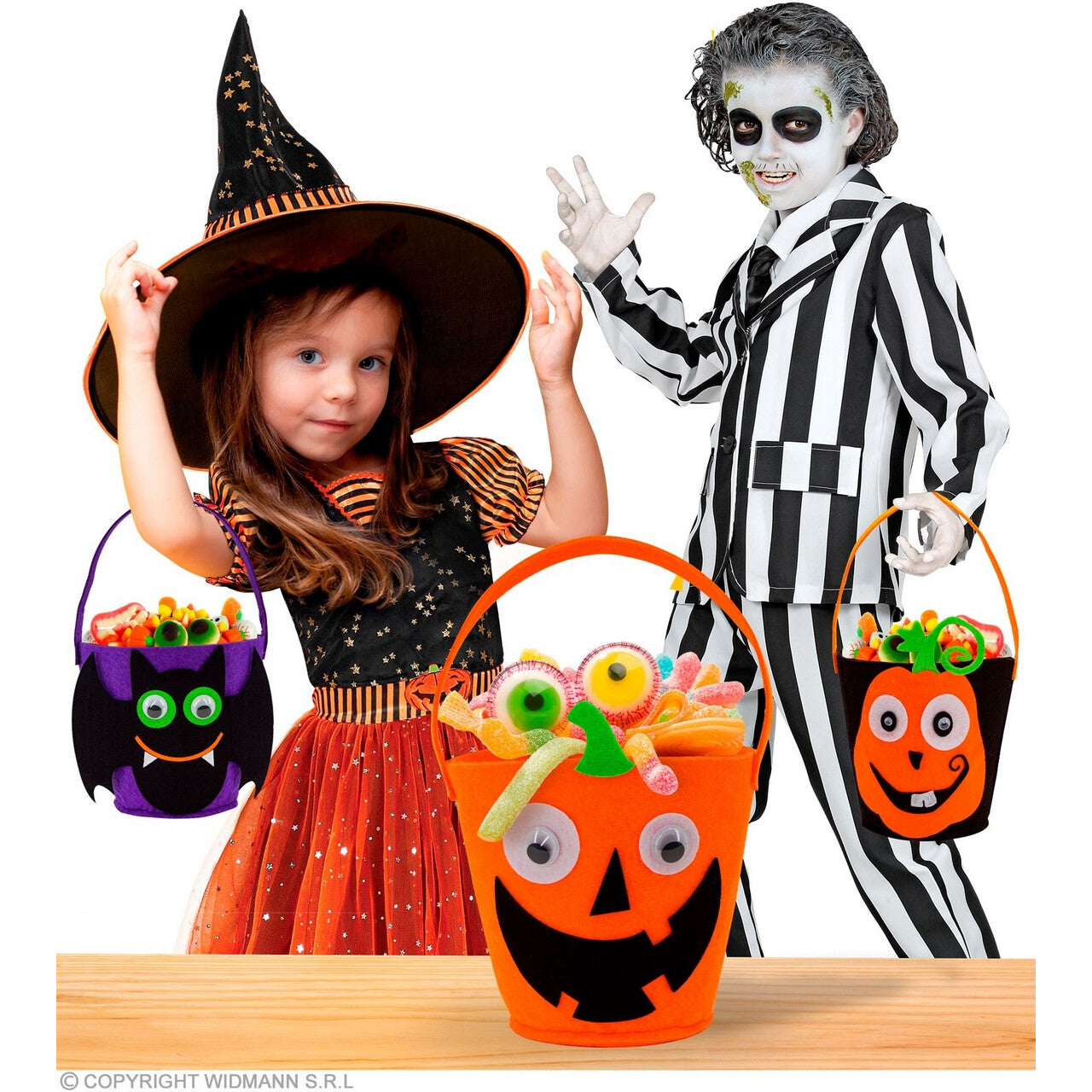 Op deze afbeelding zie je een Accessoires, van het merk Widmann. Trick Or Treat Snoeptas Lachende Pompoen