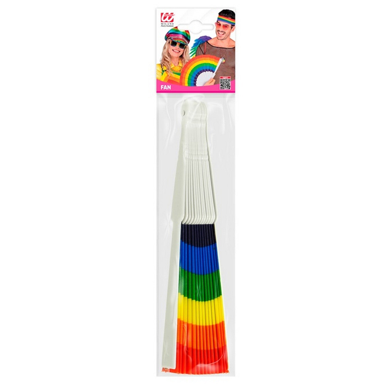 Op deze afbeelding zie je een Accessoires, van het merk Widmann. Pride Regenboog Waaier