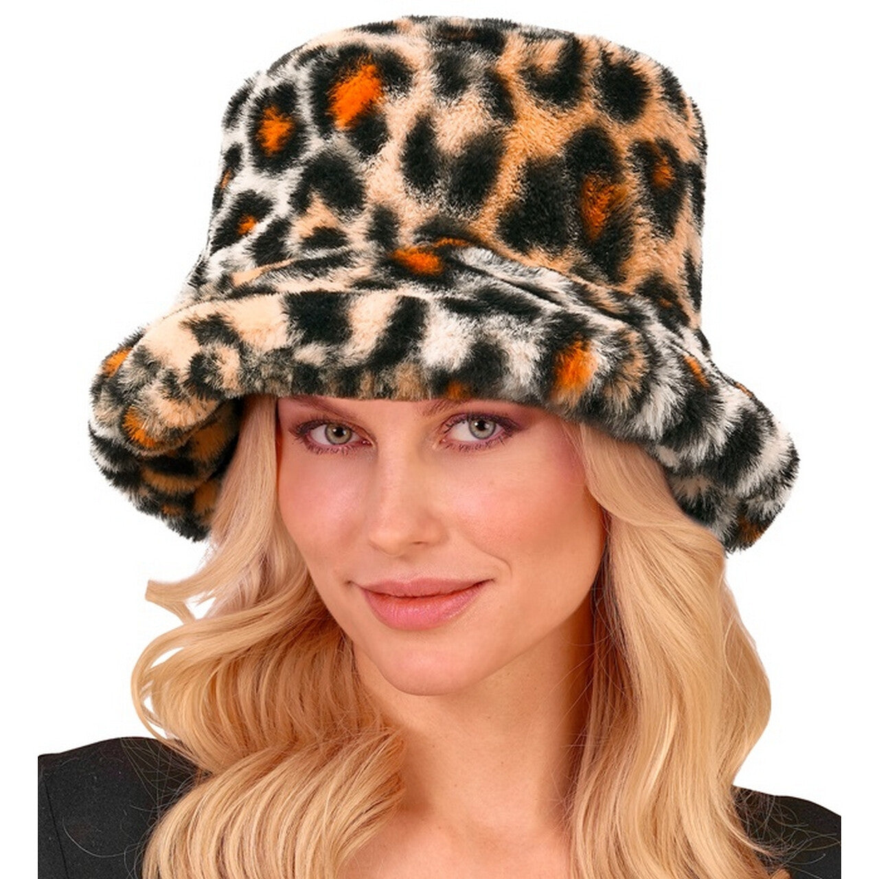 Op deze afbeelding zie je een Accessoires, van het merk Widmann. Pimp Buckethat Pluche Luipaardprint