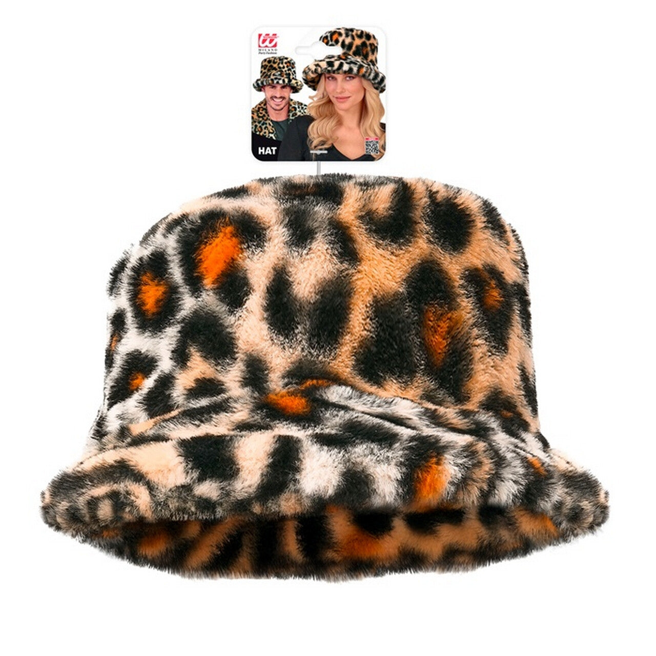 Op deze afbeelding zie je een Accessoires, van het merk Widmann. Pimp Buckethat Pluche Luipaardprint