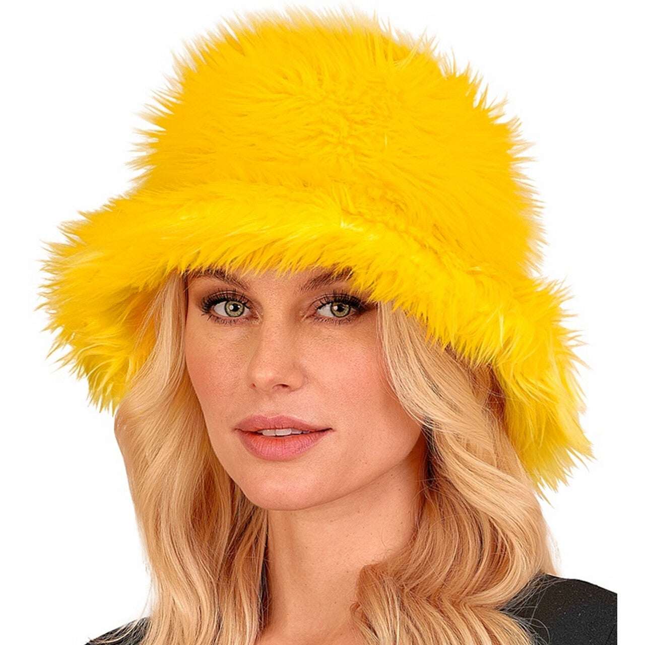 Op deze afbeelding zie je een Accessoires, van het merk Widmann. Warme Buckethat Geel