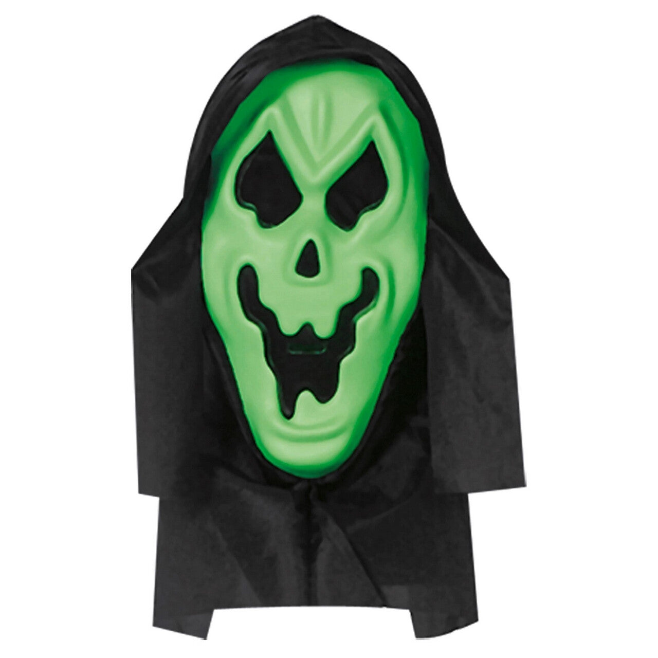 Op deze afbeelding zie je een Accessoires, van het merk Widmann. Scary Scream Masker Met Kap Groen