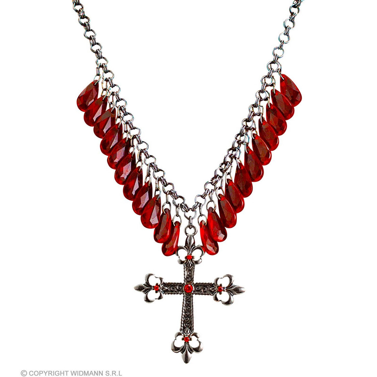 Op deze afbeelding zie je een Accessoires, van het merk Widmann. Bloed Aan Het Kruis Ketting