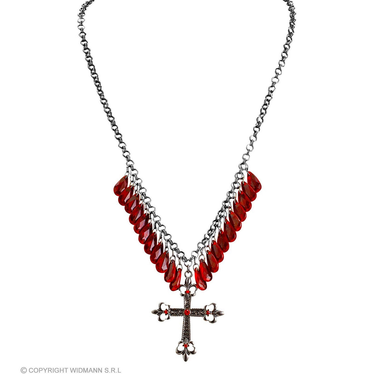 Op deze afbeelding zie je een Accessoires, van het merk Widmann. Bloed Aan Het Kruis Ketting