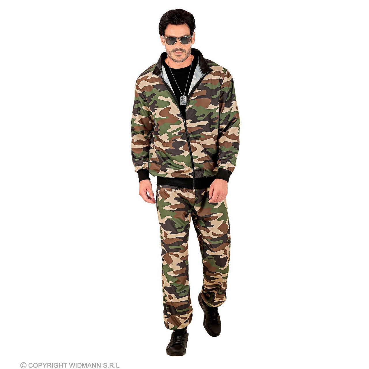 Op deze afbeelding zie je een Kostuums, van het merk Widmann. Militaire Bootcamp Trainingspak Kostuum