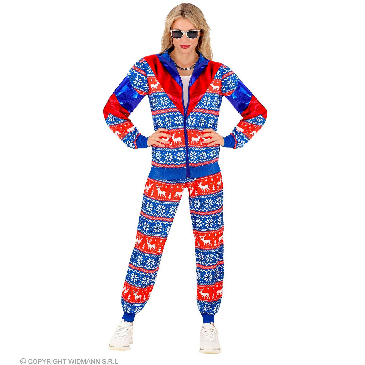 Op deze afbeelding zie je een Kostuums, van het merk Widmann. Best Time Of The Year Kerst Blauw Trainingspak Kostuum