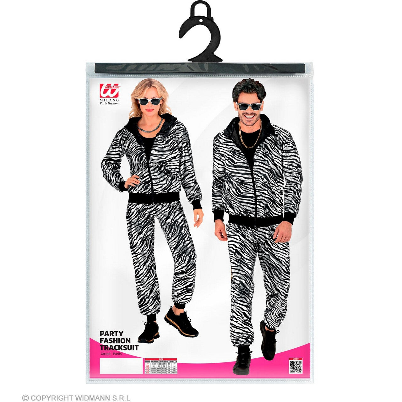 Op deze afbeelding zie je een Kostuums, van het merk Widmann. Shinen Als Een Zilveren Zebra Trainingspak Kostuum