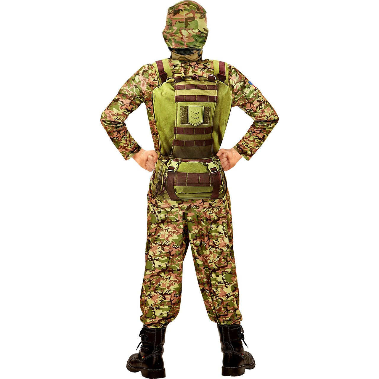 Op deze afbeelding zie je een Kostuums, van het merk Widmann. Zwaar Afgetrainde Special Force Soldaat Kind Kostuum