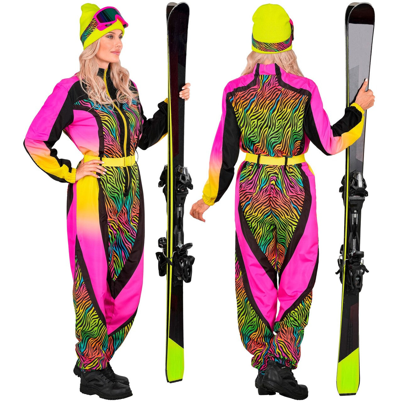 Op deze afbeelding zie je een Kostuums, van het merk Widmann. Wild Jungle Snow Ski Pak Vrouw
