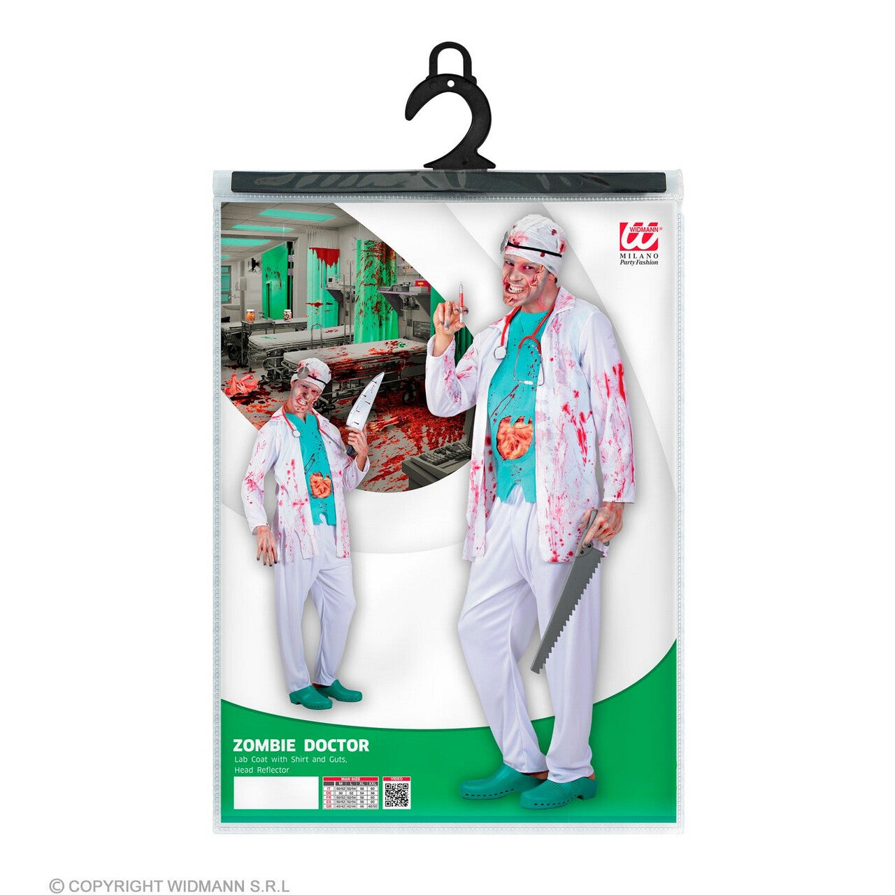 Op deze afbeelding zie je een Kostuums, van het merk Widmann. Hongerige Zombie Dokter Kostuum