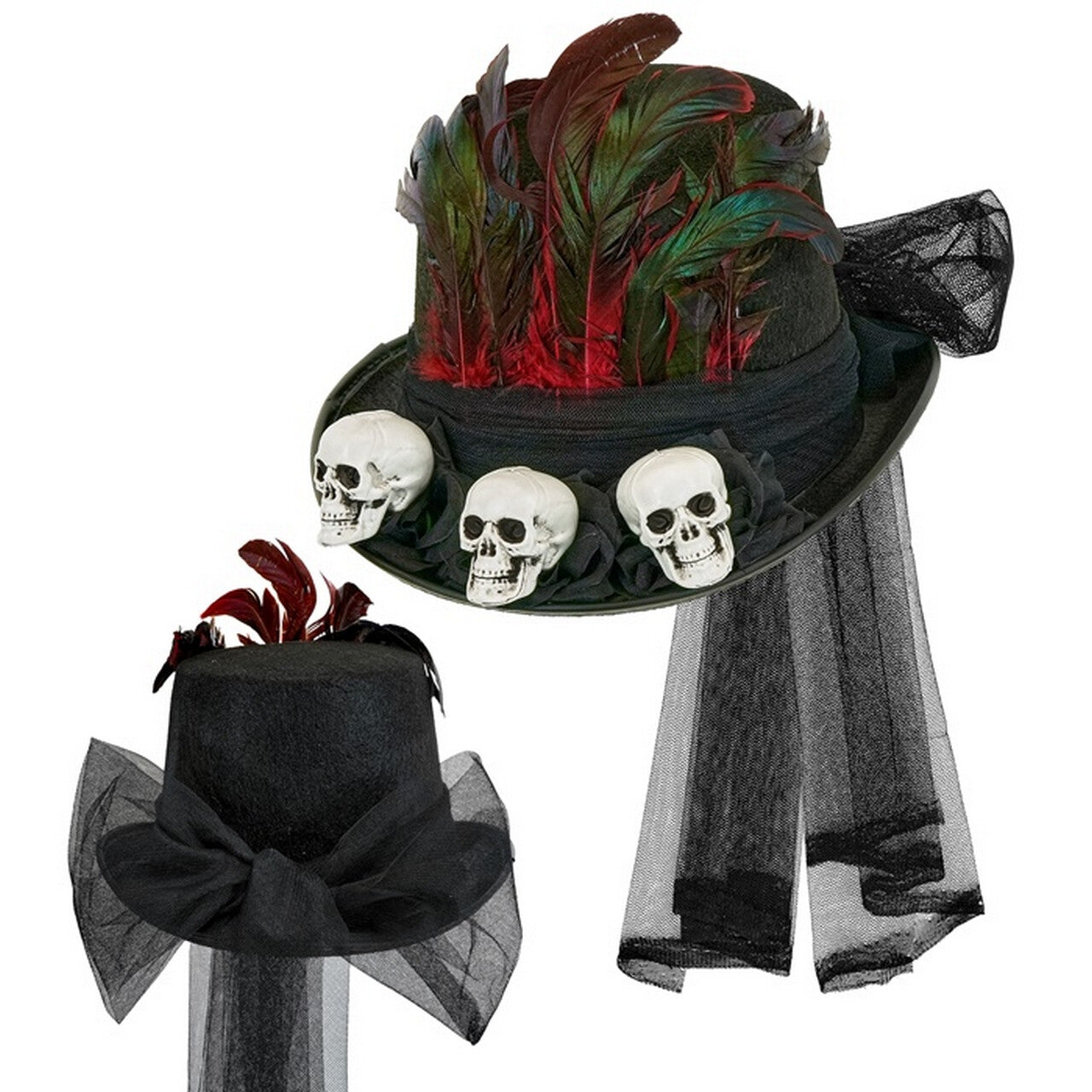 Op deze afbeelding zie je een Accessoires, van het merk Widmann. Hoed Met Sluier Black Magic