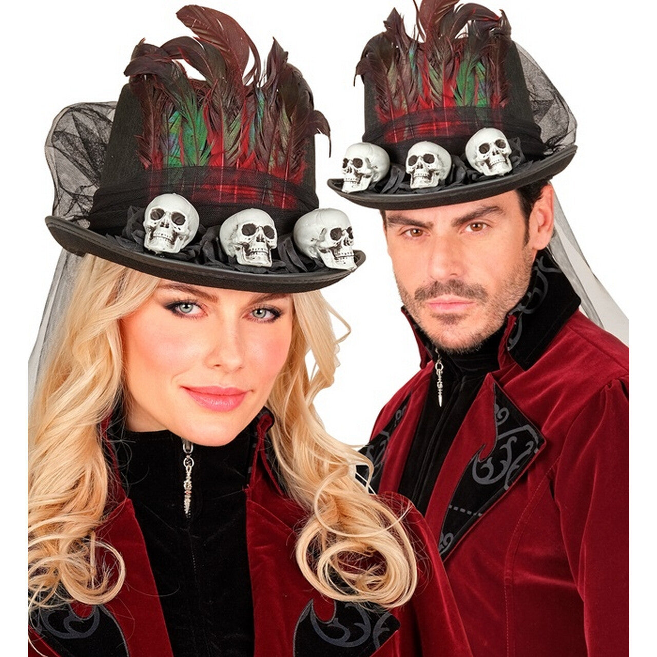 Op deze afbeelding zie je een Accessoires, van het merk Widmann. Hoed Met Sluier Black Magic