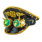 Op deze afbeelding zie je een Accessoires, van het merk Widmann. Zwarte Futuristische Pailletten Pet Met Bril Burning Man