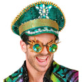 Groene Futuristische Pailletten Pet Met Bril Burning Man