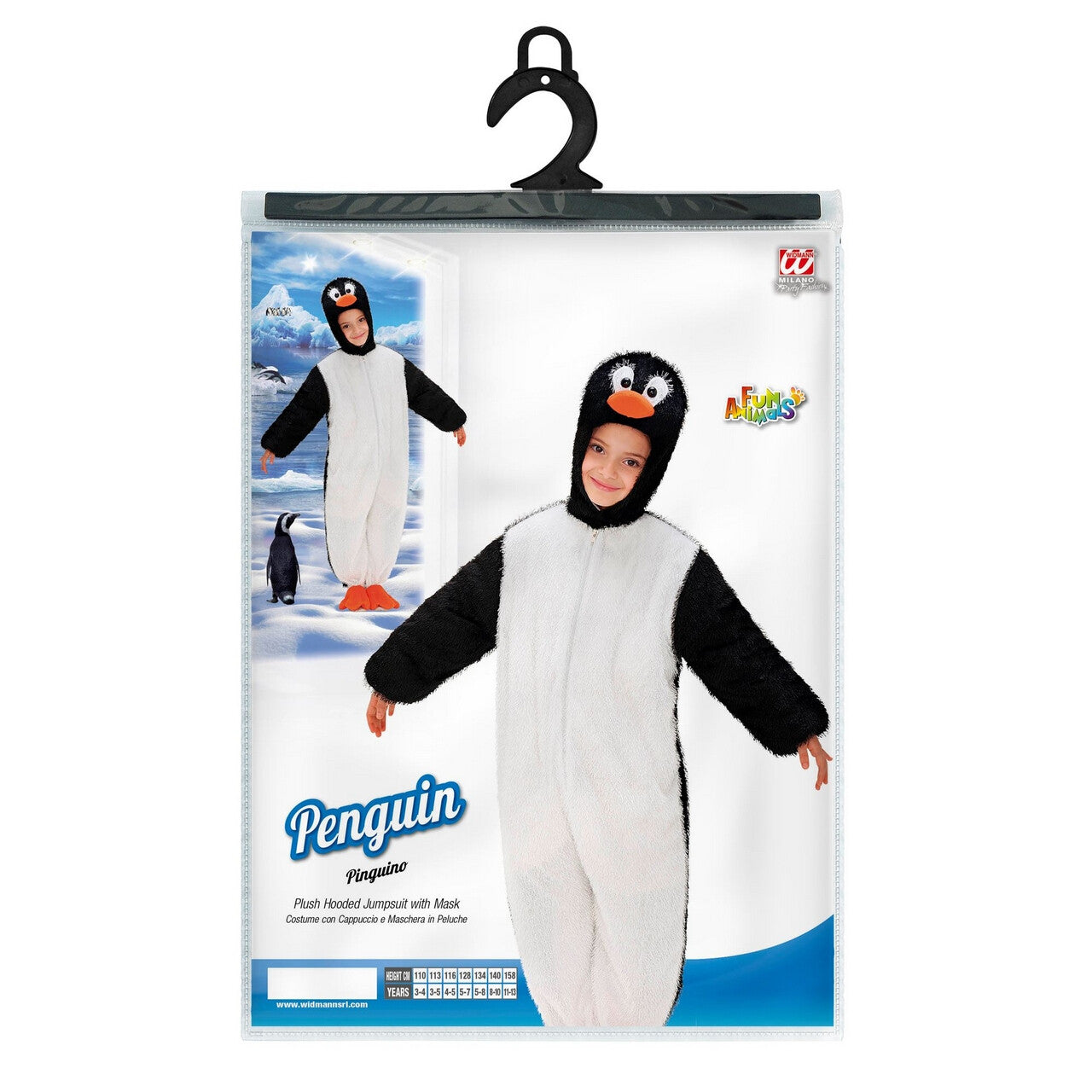Op deze afbeelding zie je een Kostuums, van het merk Widmann. Blije Pim De Pinguin Kind Kostuum