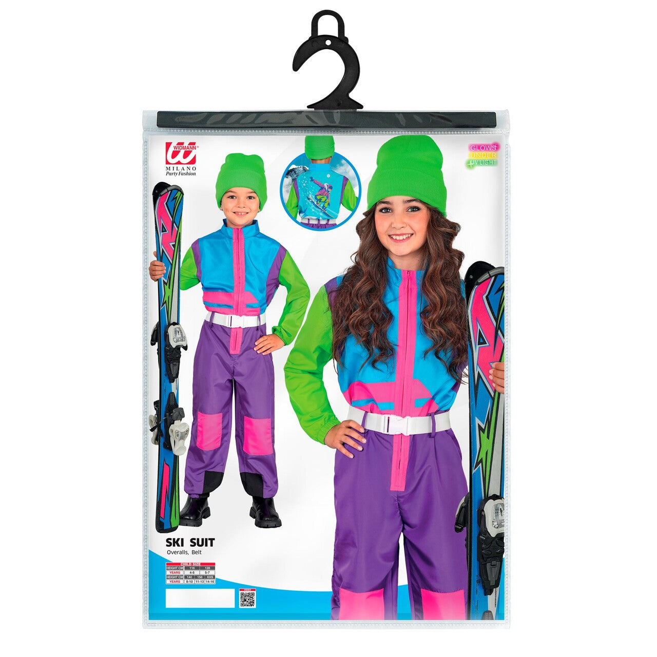 Op deze afbeelding zie je een Kostuums, van het merk Widmann. Stoere Neon Snowboarder Ski Pak Kind